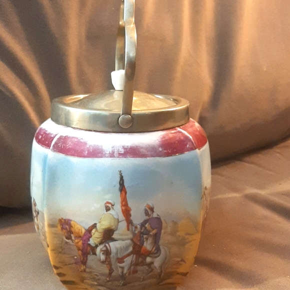 Antique Biscuit Barrel Arab style 1930s - Picture 4 of 6